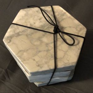 WEST ELM solid marble coaster set NWT grey
